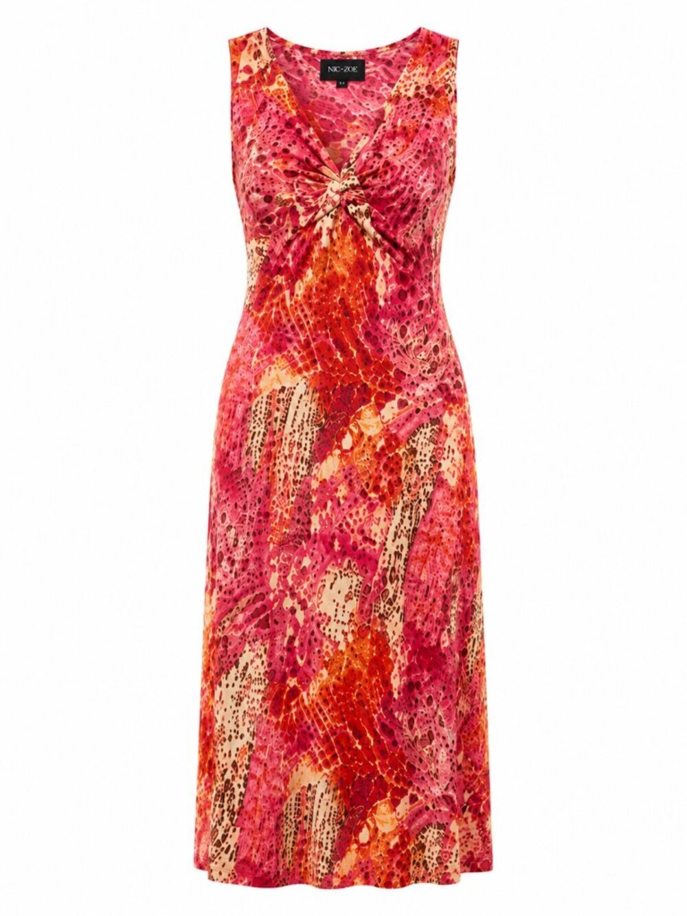 Siena Sleeveless Pink Multi Mix Abstract Print Midi Dress NWT